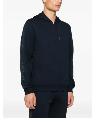 Emporio Armani ロゴディテール フード付きジップアップ スウェットシャツ - サムネイル3