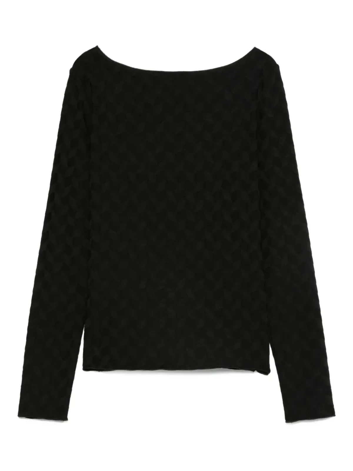Emporio Armani テクスチャード ボートネック セーター - 画像2