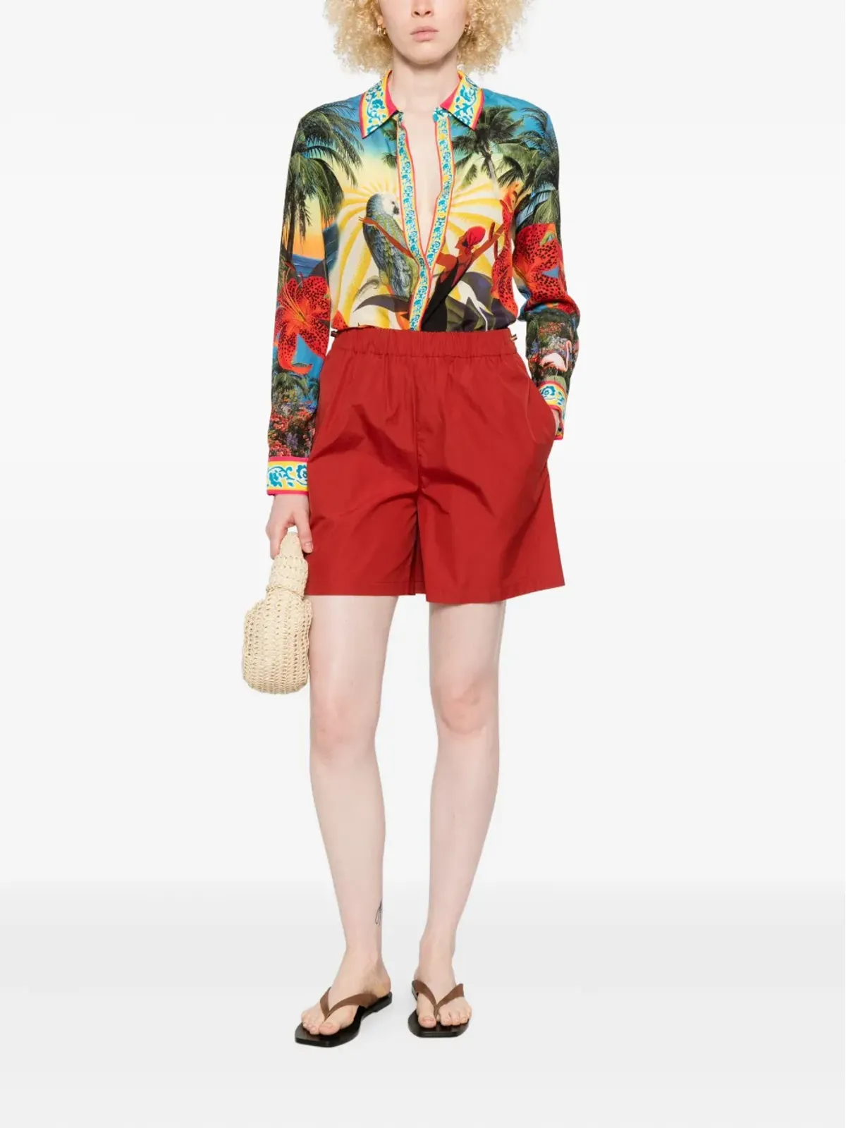 alice + olivia ウィラ トロピカルプリント シルクシャツ - 画像2