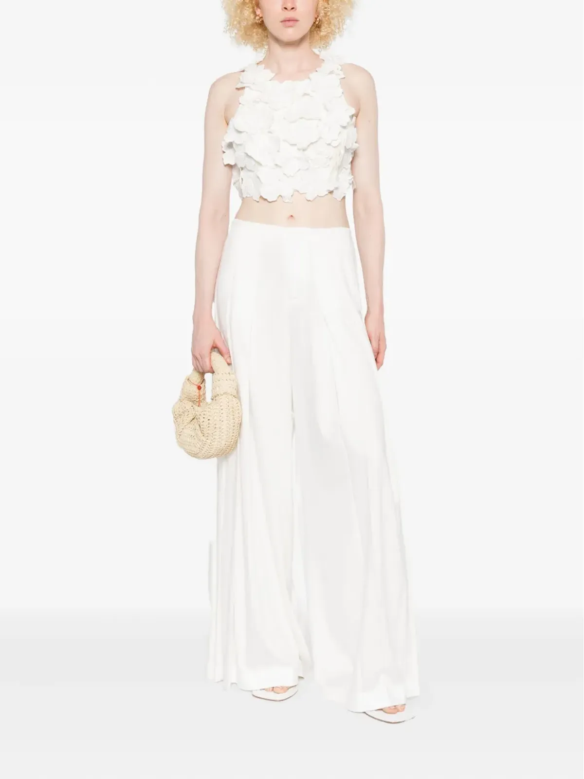 alice + olivia プリーツ入りワイドレッグパンツ - White - 画像2