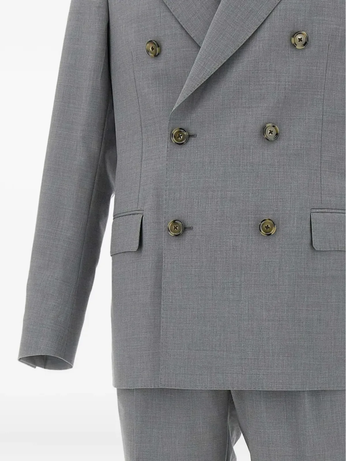 Lardini ダブルブレスト ピークラペル スーツ – グレー - 画像2