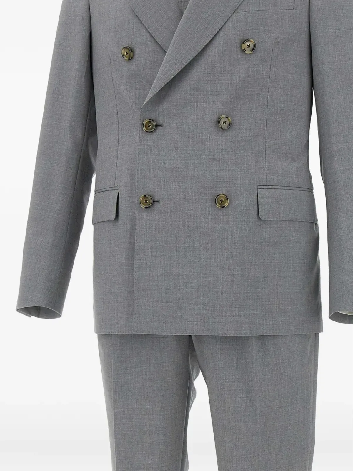 Lardini ダブルブレスト ピークラペル スーツ – グレー - 画像3