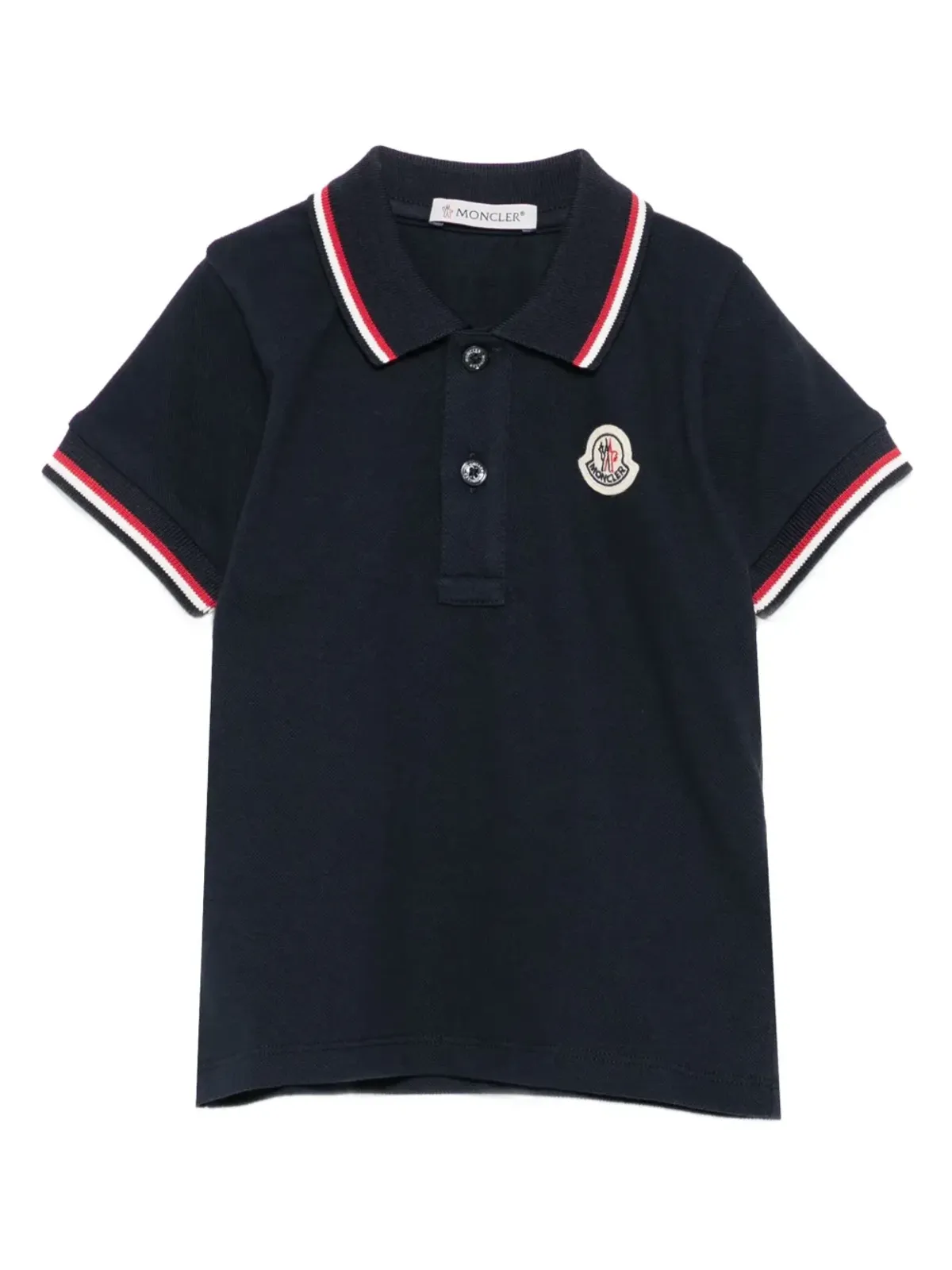 Moncler Enfant ロゴパッチ付きティップドカラー ポロシャツ - 画像1