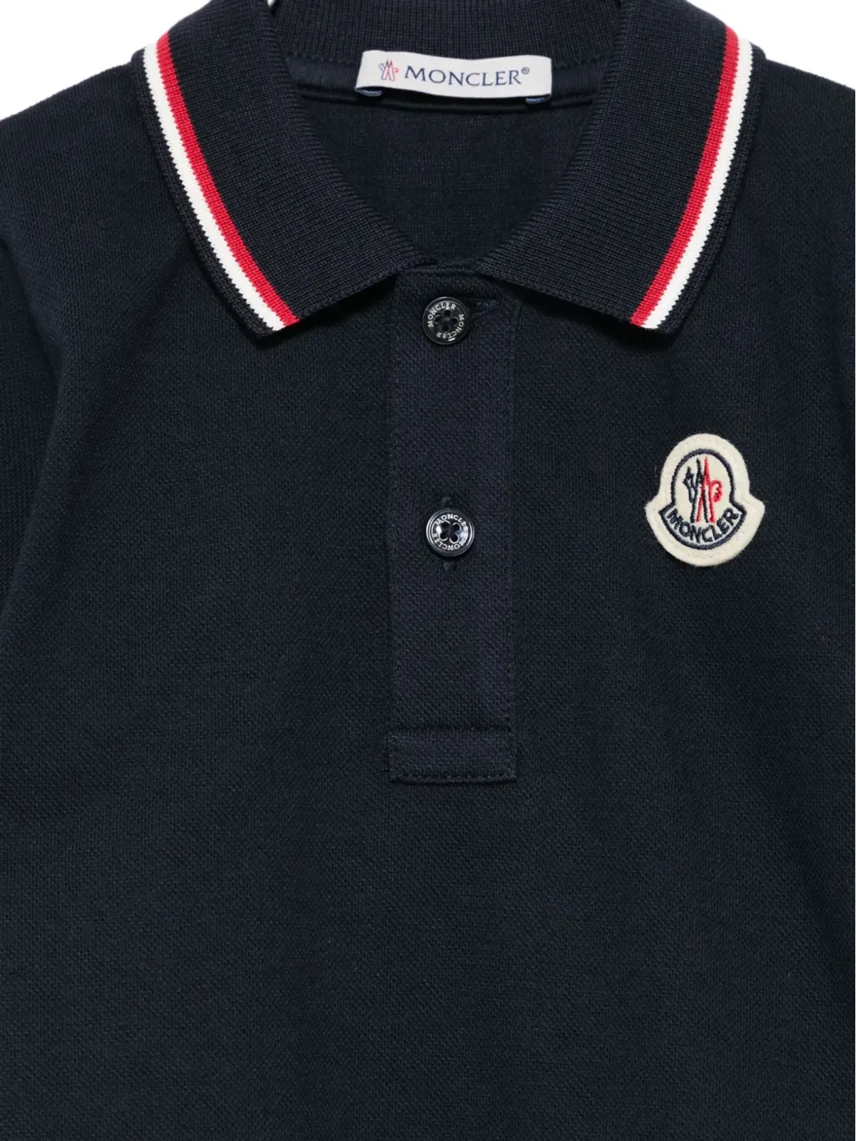 Moncler Enfant ロゴパッチ付きティップドカラー ポロシャツ - 画像3