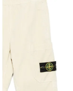 Stone Island Junior パッチポケット付きコーデュロイパンツ - ベージュ - サムネイル3