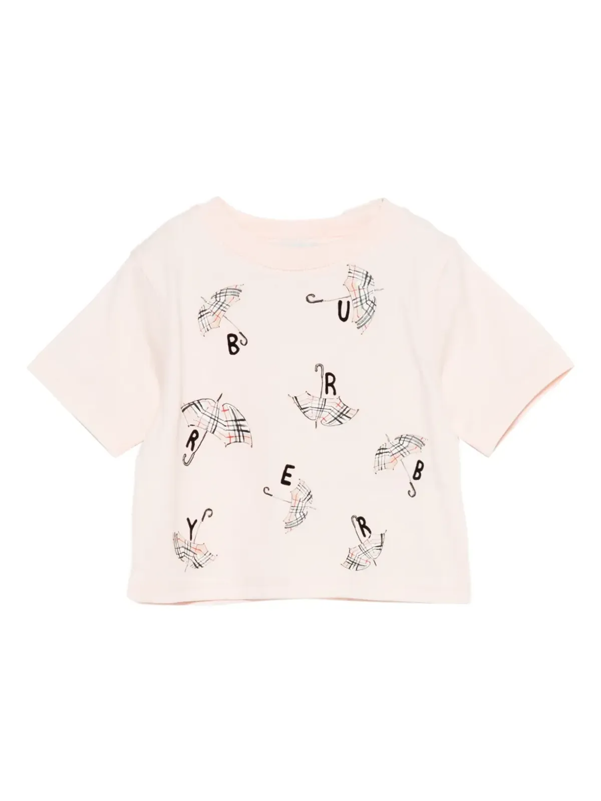 Burberry Kids 傘プリント コットン トップス - ピンク - 画像1