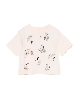 Burberry Kids 傘プリント コットン トップス - ピンク - サムネイル1
