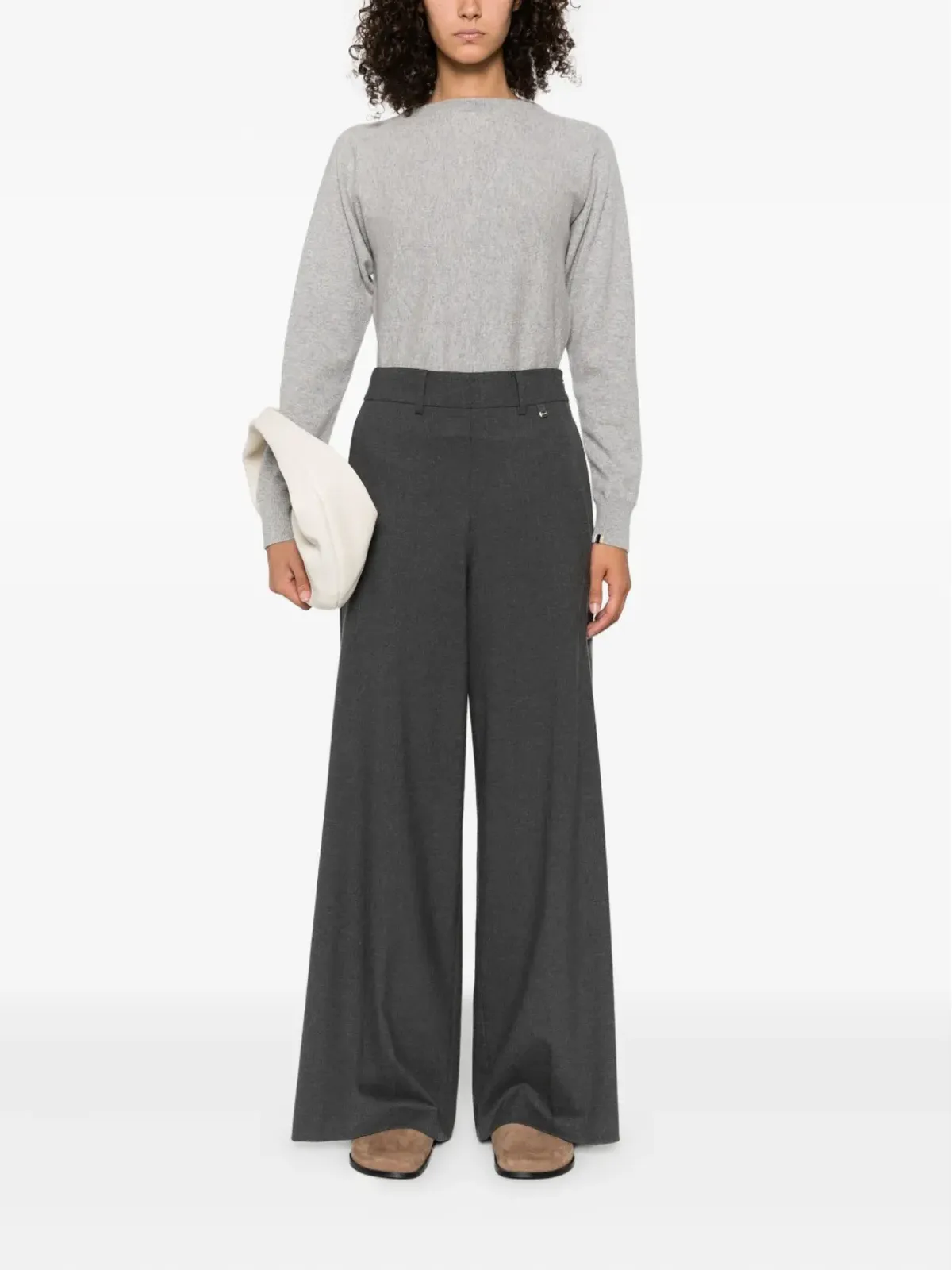 extreme cashmere クルーネック カシミヤ混セーター - グレー - 画像2