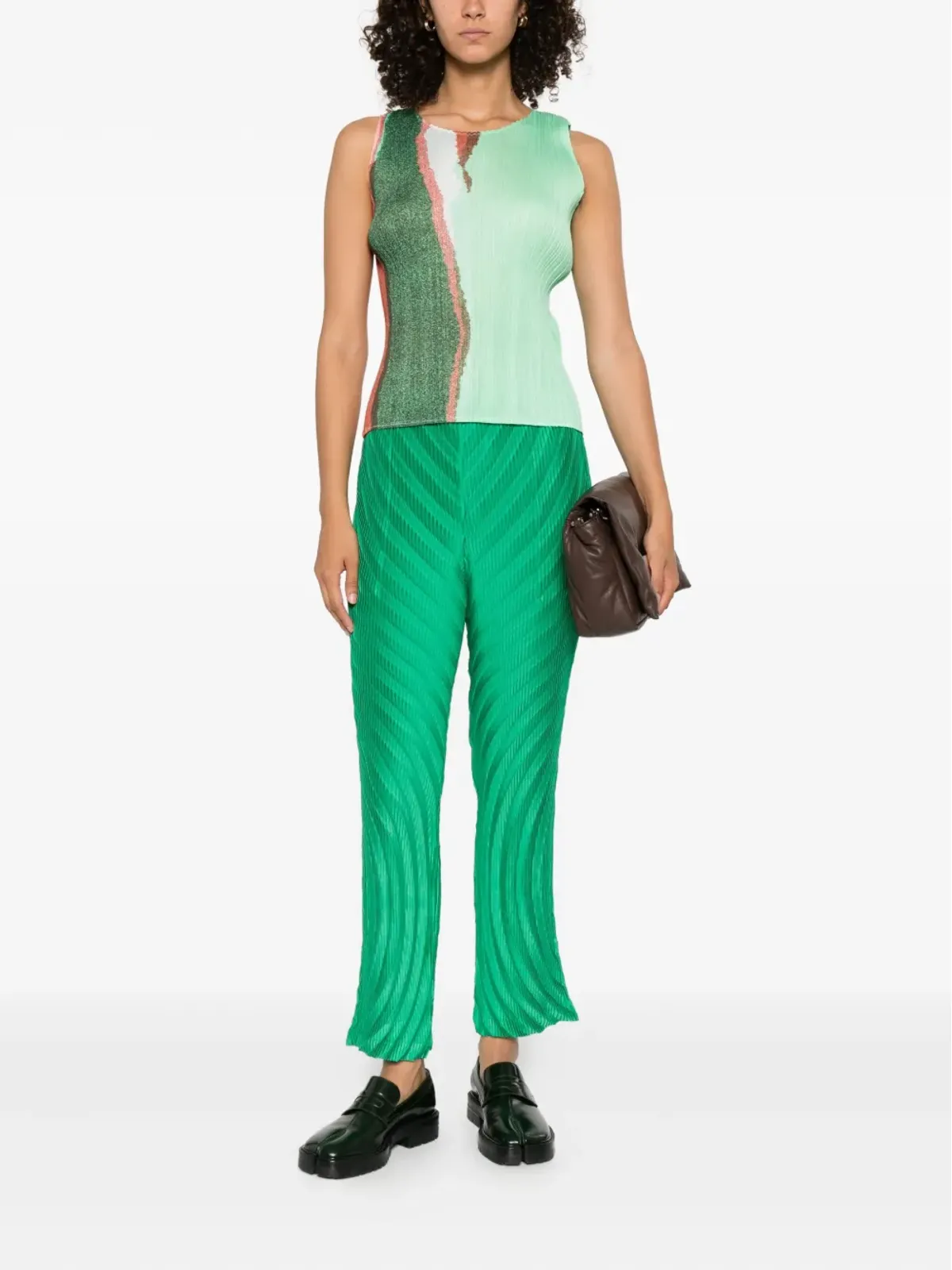 Pleats Please Issey Miyake abstract-print sleeveless top - Green - 画像2