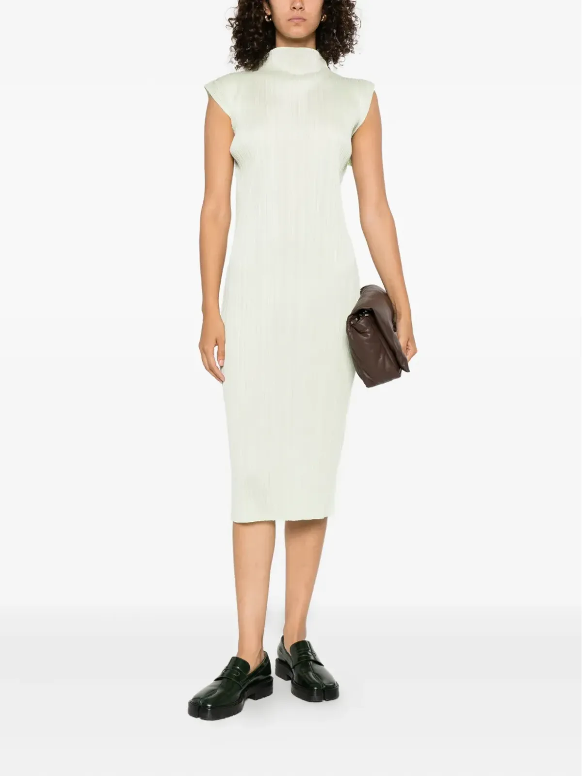 Pleats Please Issey Miyake モックネック・ミディドレス - 画像3