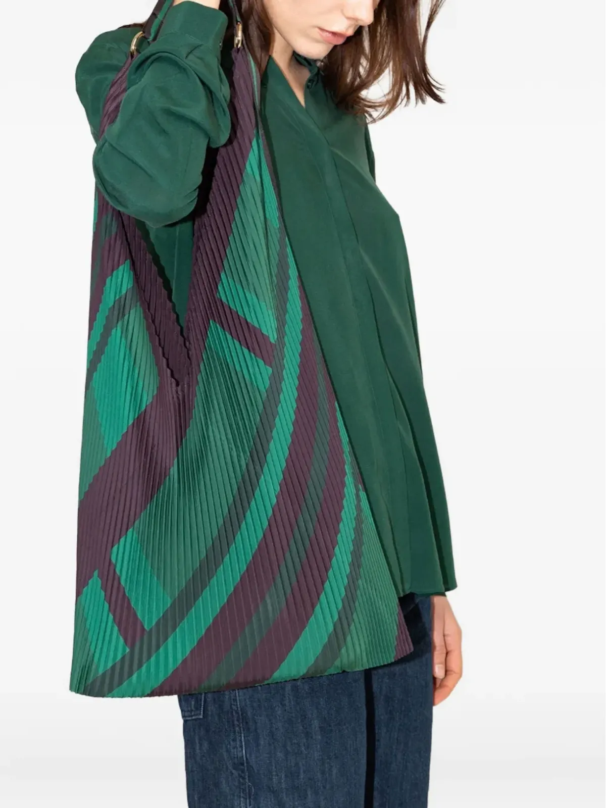 MULTITUDES BAGS プリーツ Geometric-pattern トートバッグ - 画像2