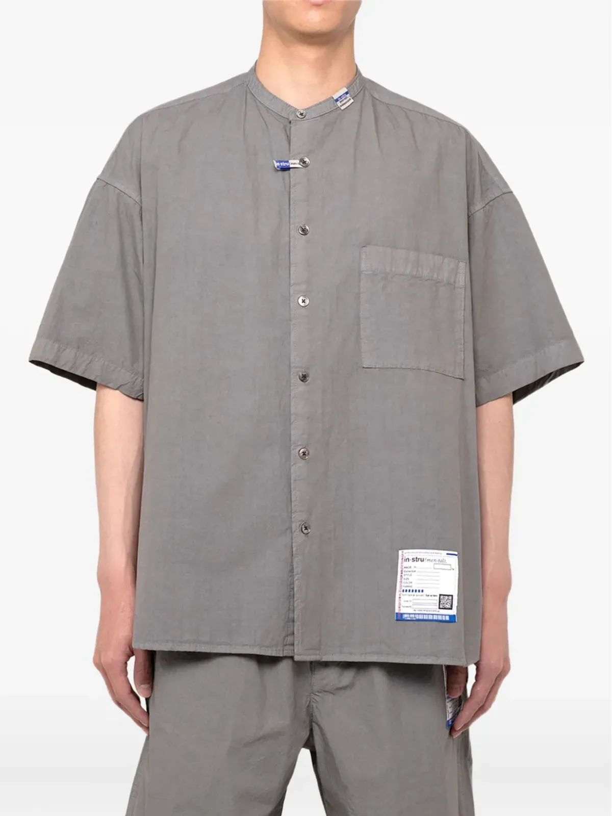 in･stru(men-tal). 半袖ボタンシャツ - グレー - 画像2