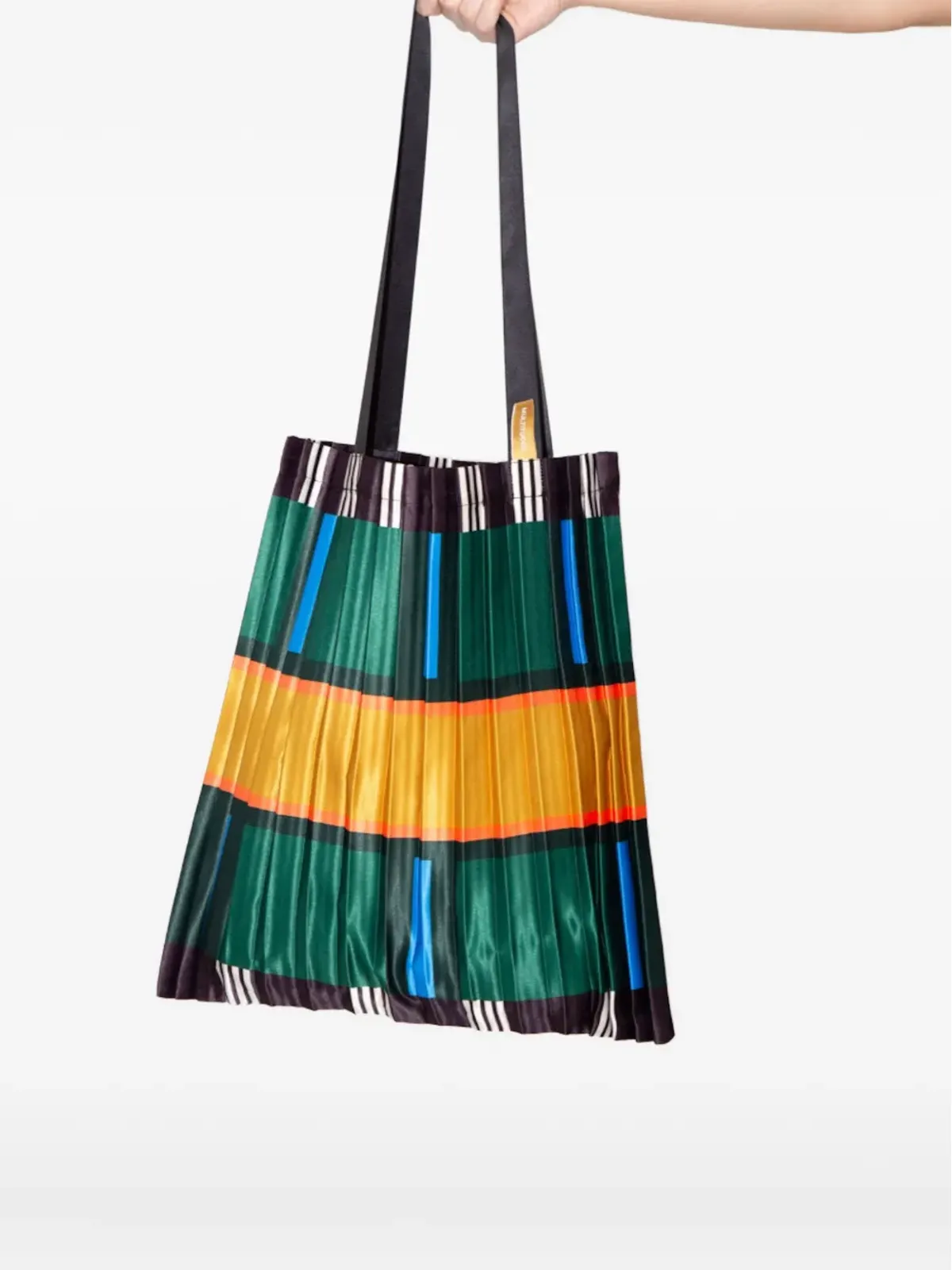 MULTITUDES BAGS ラベロ プリーツストライプ トートバッグ - 画像2