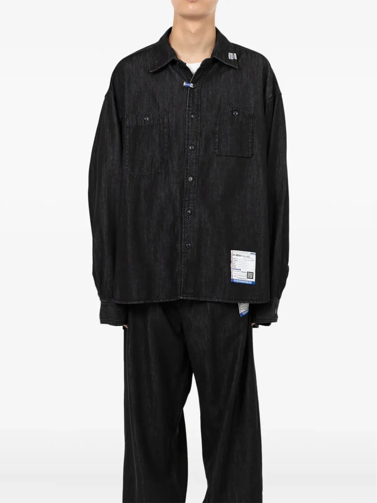 in･stru(men-tal). ロゴパッチ デニムシャツ - 画像2