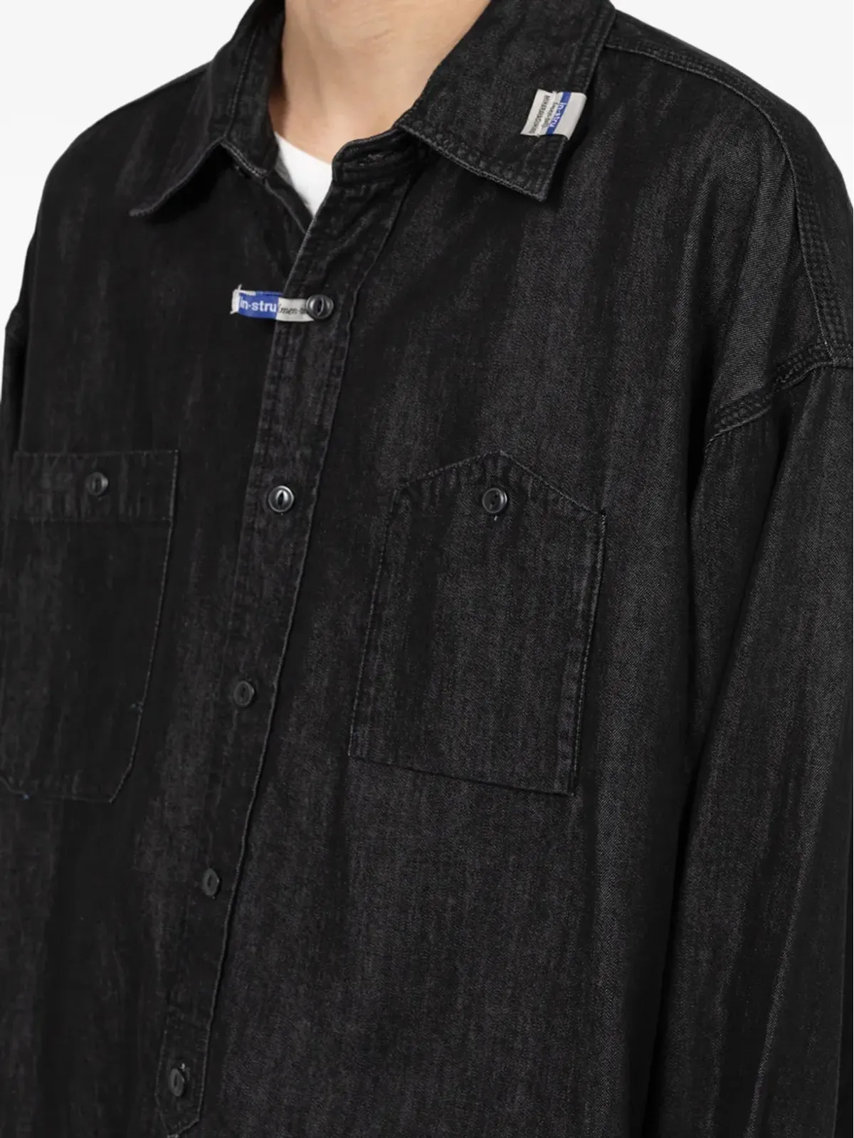 in･stru(men-tal). ロゴパッチ デニムシャツ - 画像4