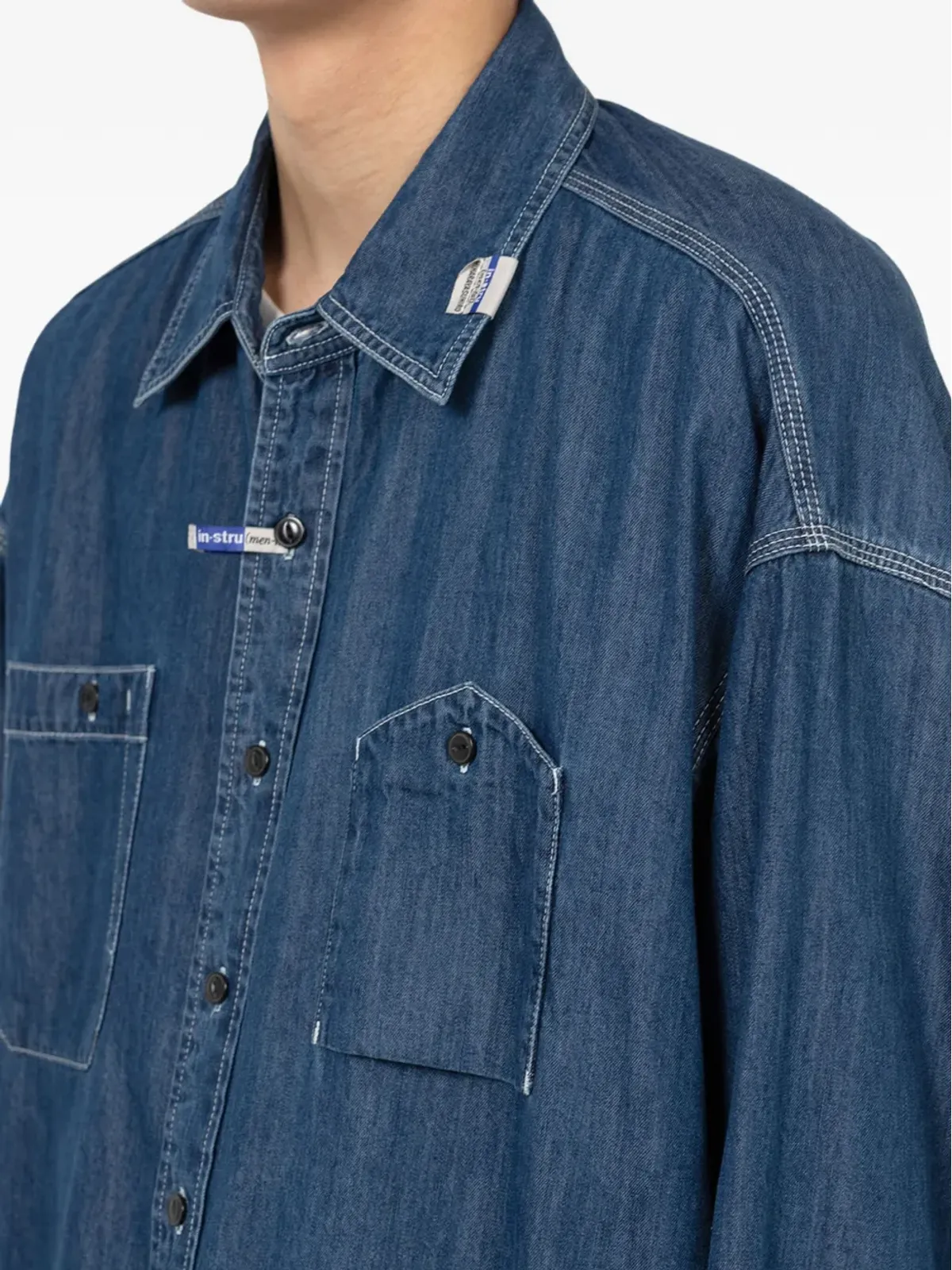 in･stru(men-tal). デニム長袖シャツ（ブルー） - 画像4
