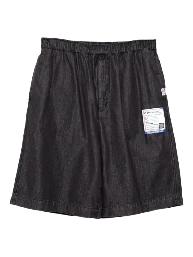 in･stru(men-tal). in･stru(men-tal). エラスティックウエスト デニムショーツ - ブラックの商品画像