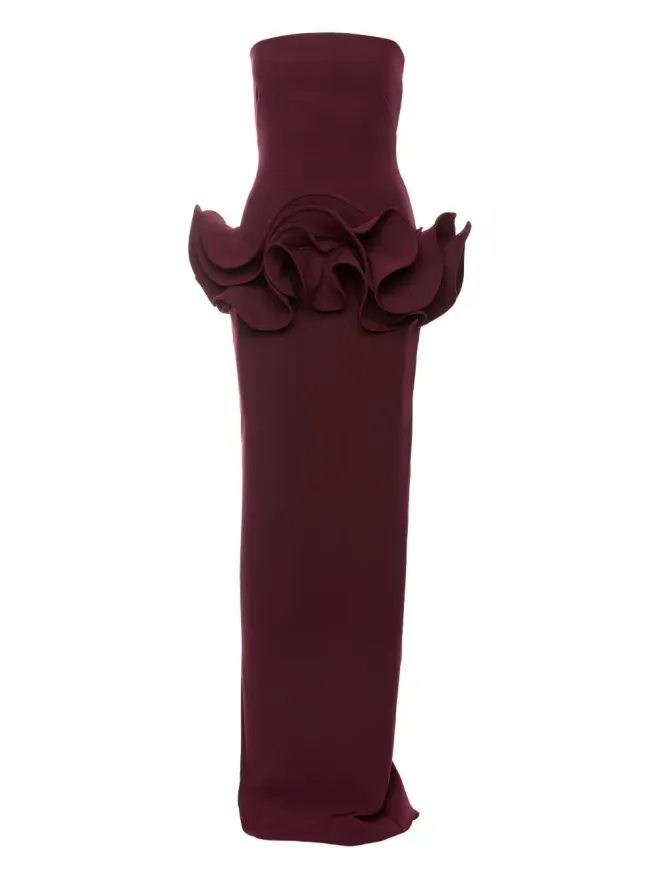 Ana Radu Ana Radu ラッフルストラップレス マキシドレスの商品画像