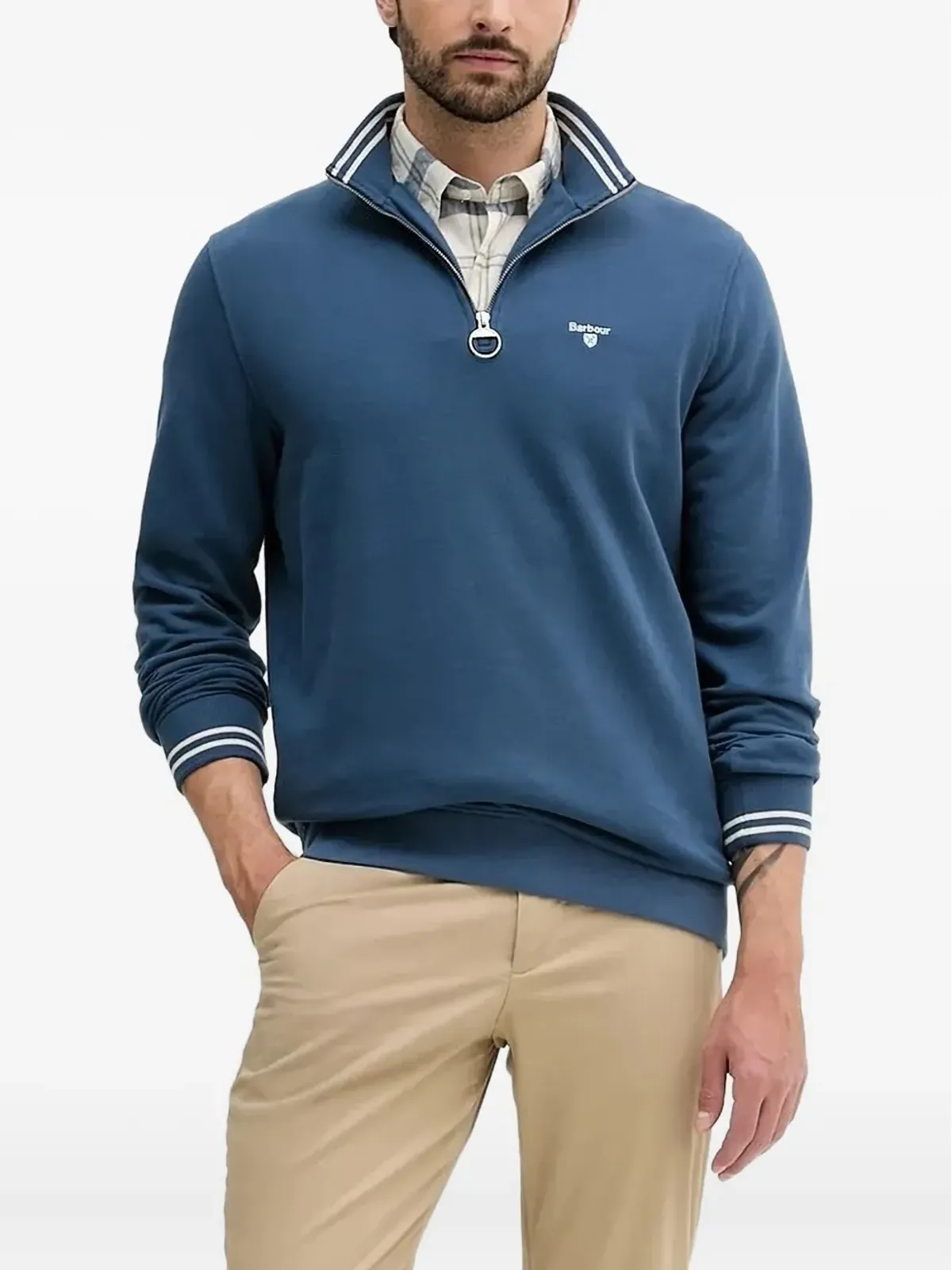 Barbour ハーフジップハイネック スウェットシャツ - 画像1