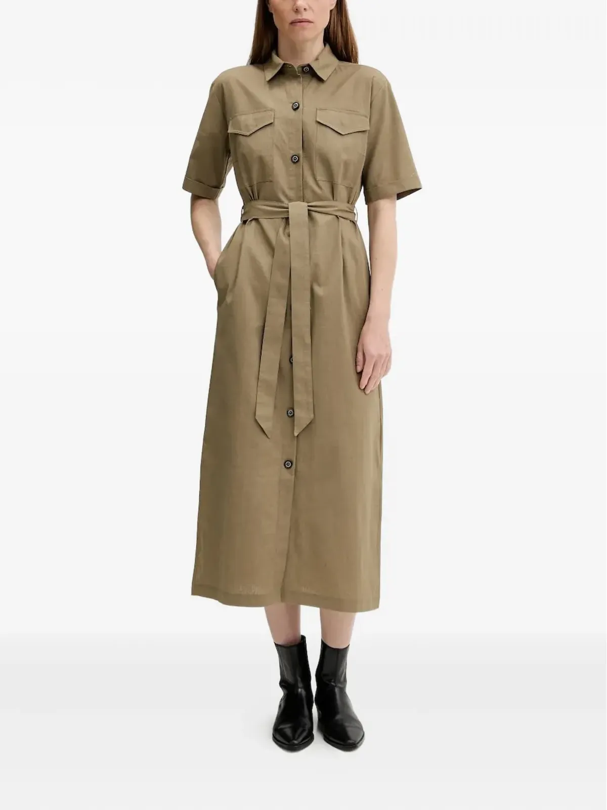 Barbour ベルト付きミディシャツドレス - 画像2