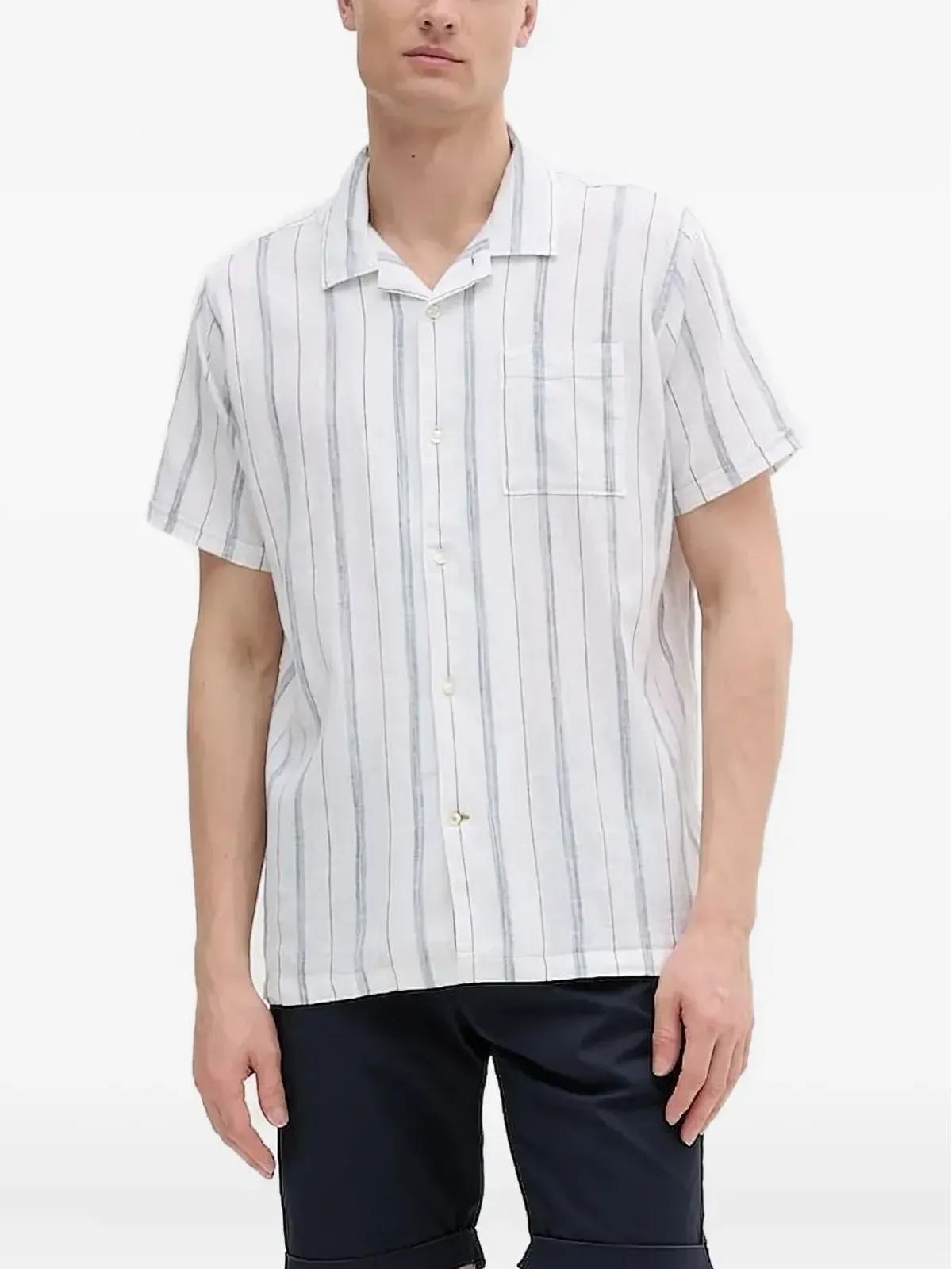 Barbour ストライプ リバーレシャツ（ホワイト） - 画像1