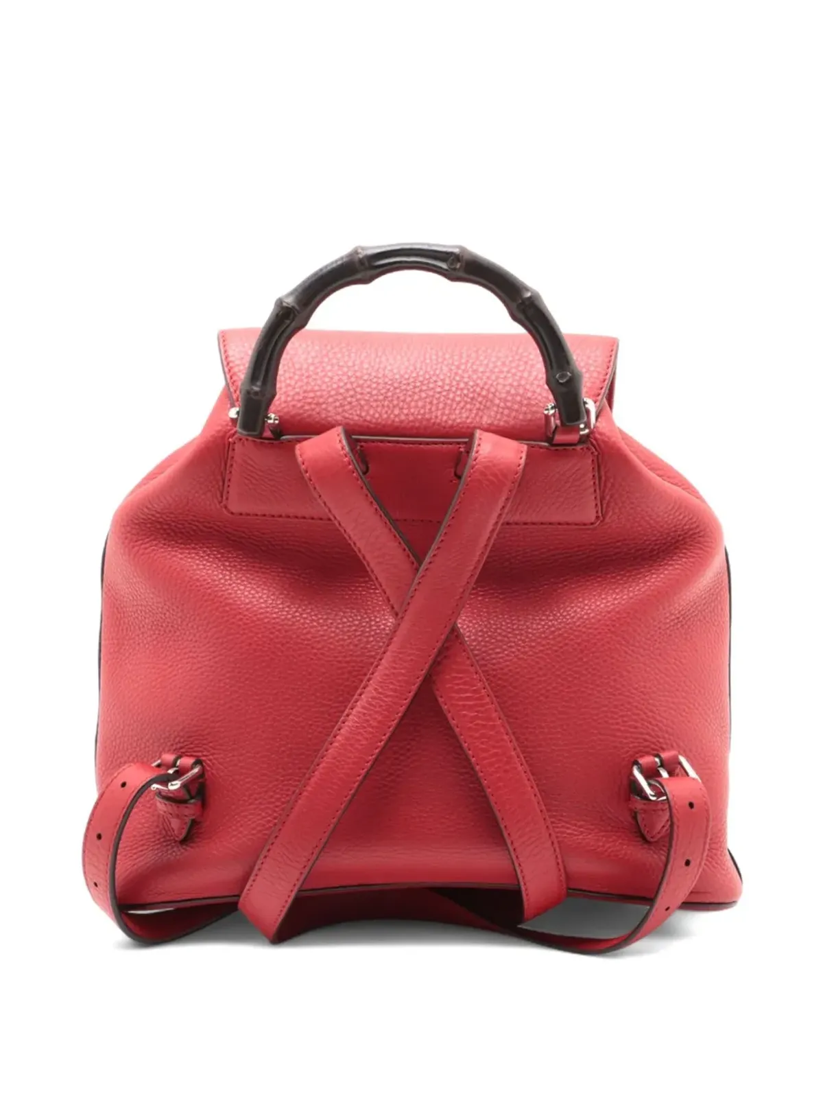 Gucci Pre-Owned ビンテージ 2000-2020年代 バンブーフラップバックパック（赤） - 画像2