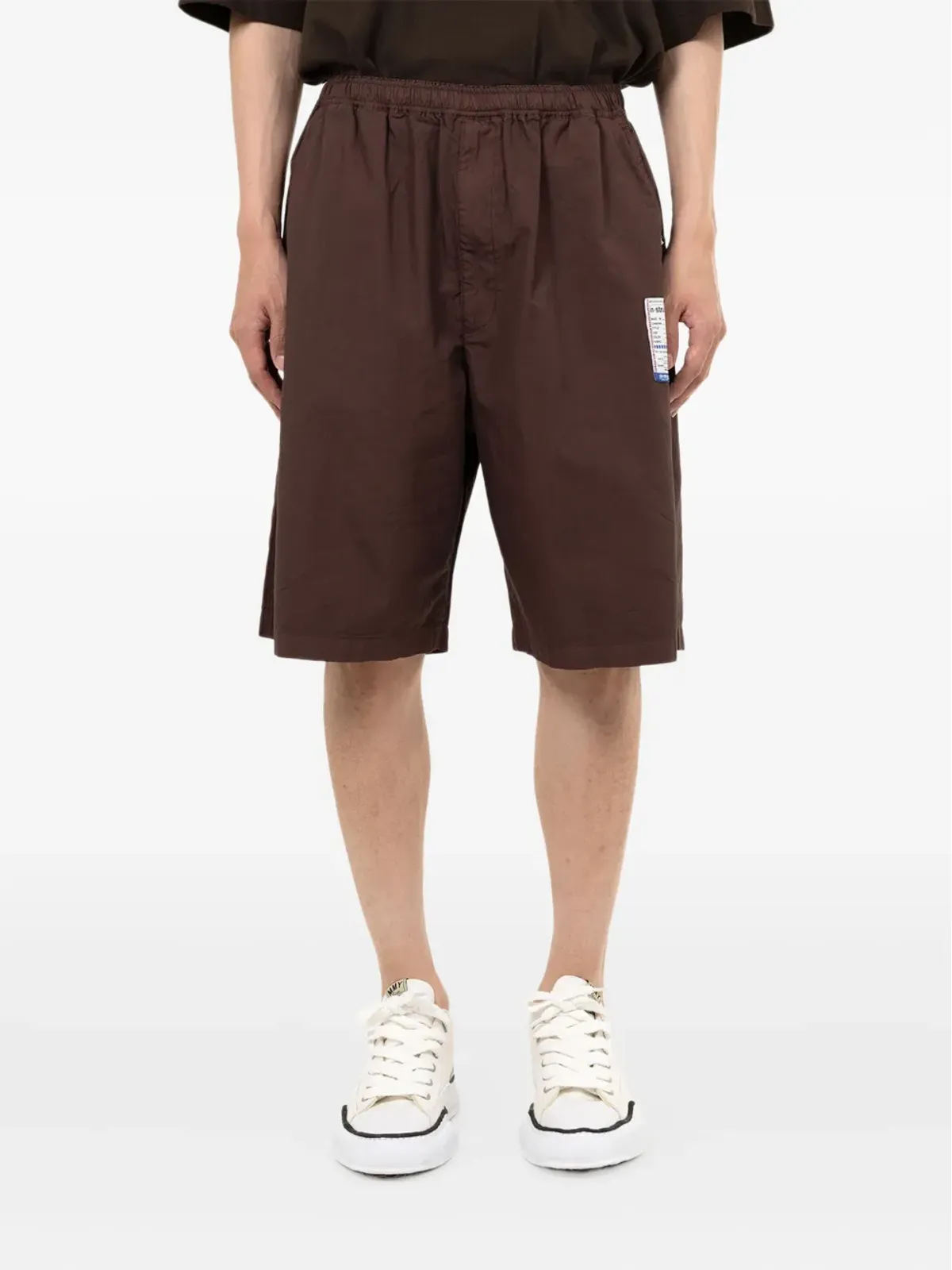 in･stru(men-tal). elastic-waist shorts - Brown - 画像2
