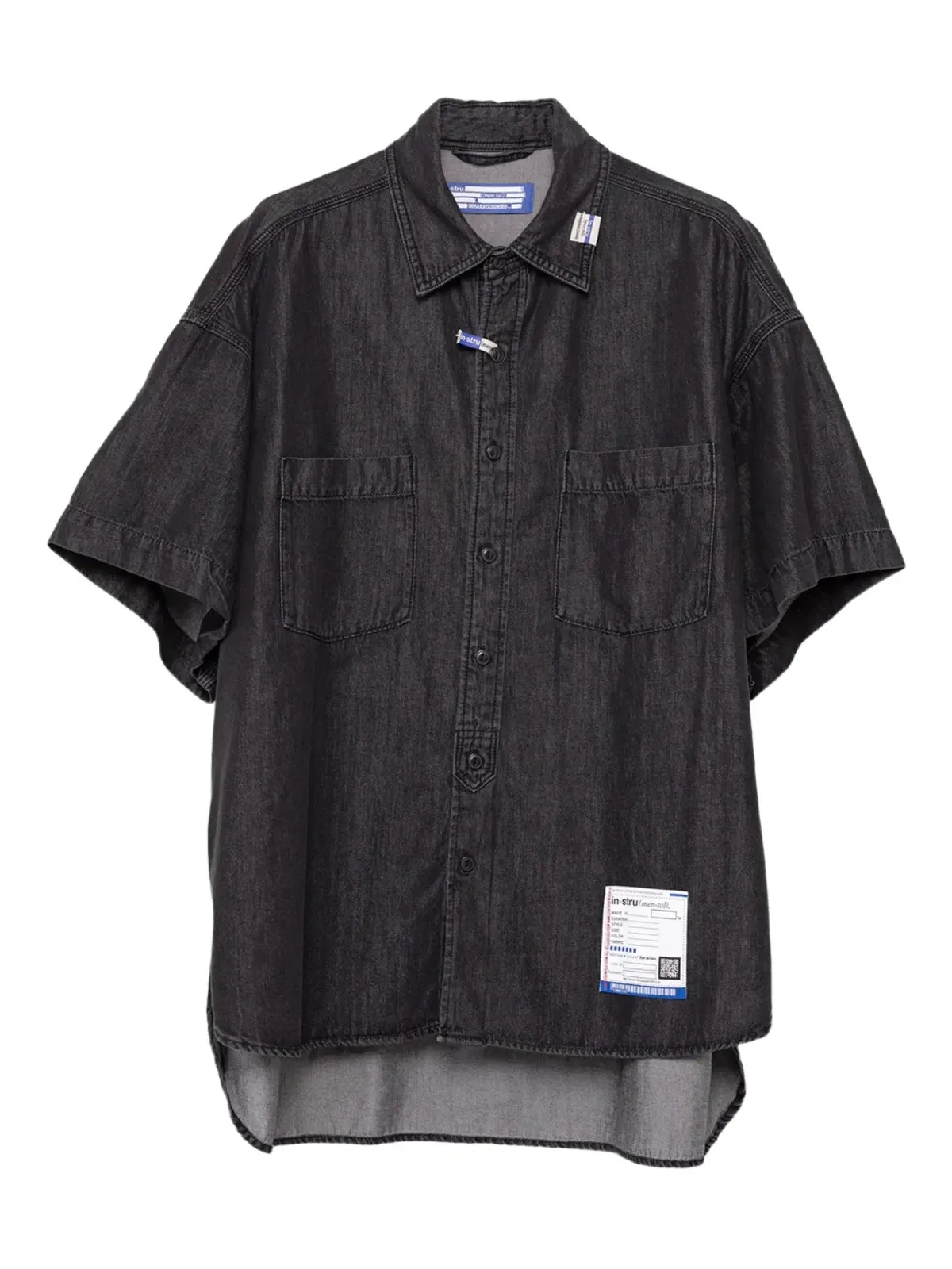 in･stru(men-tal). パッチポケット付きデニムシャツ - ブラック - 画像1
