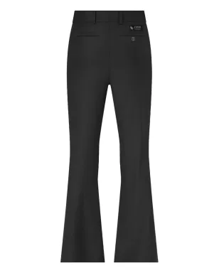 AMIRI クリスタルトリム クリース加工のフレアパンツ - ブラック - サムネイル2
