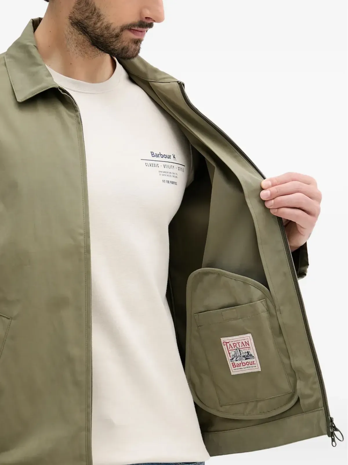 Barbour ジップファスナー付きパッチポケットジャケット - 画像5