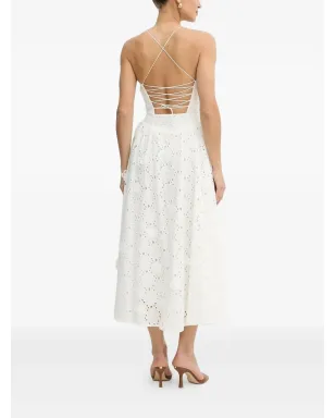 Bardot Estie eyelet lace-up dress - White - サムネイル3