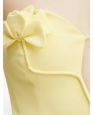 Bardot 花柄装飾ストラップレスミニドレス - イエロー - サムネイル4