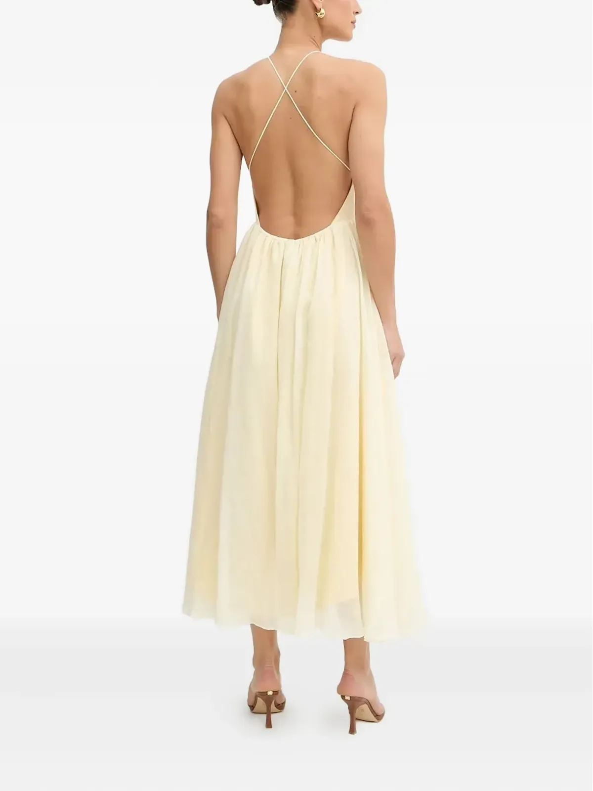 Bardot Arletha cross-back gathered maxi dress - Yellow - 画像3