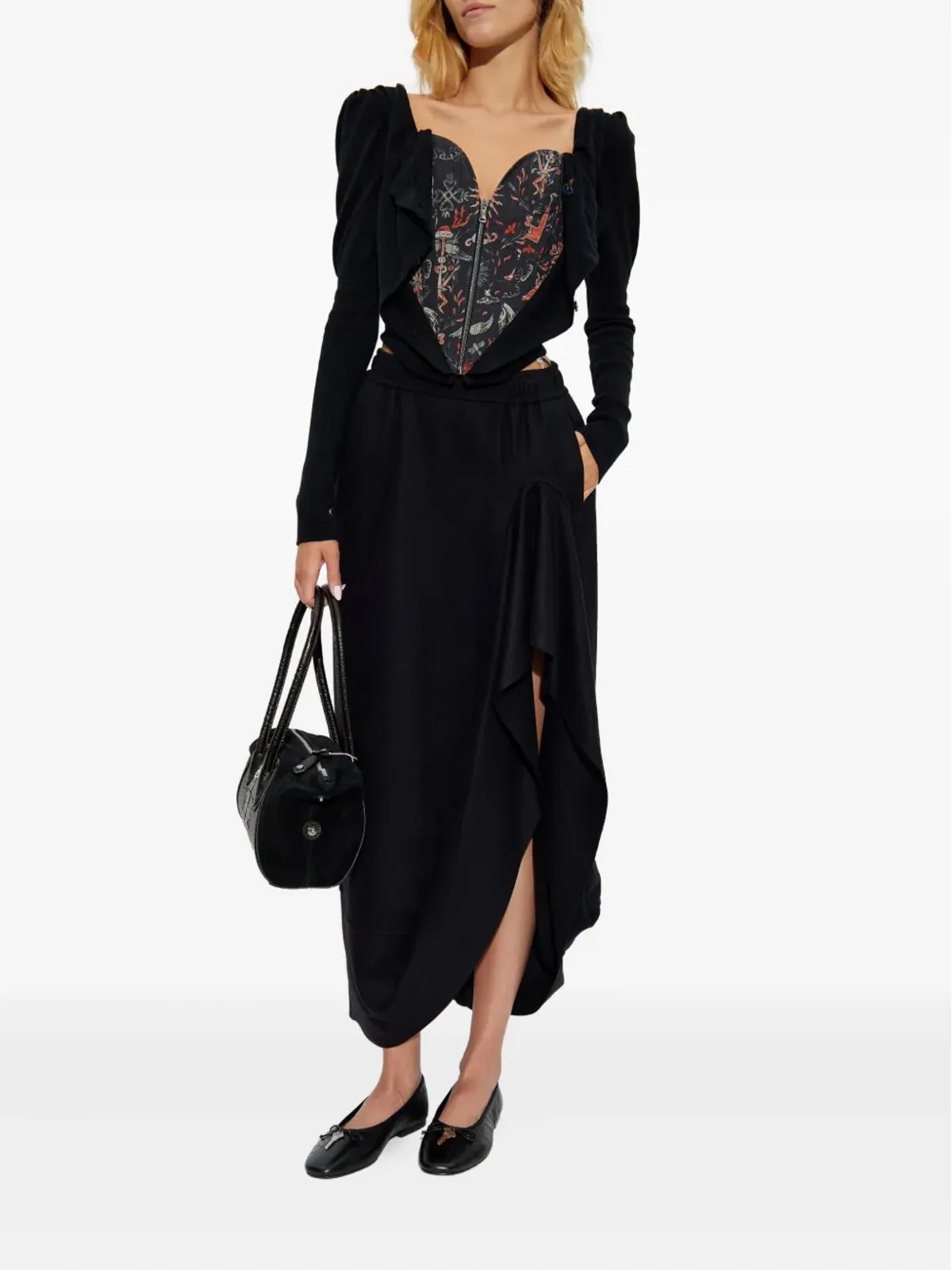 Vivienne Westwood フリルポケット付きアシンメトリースカート - Black - 画像2