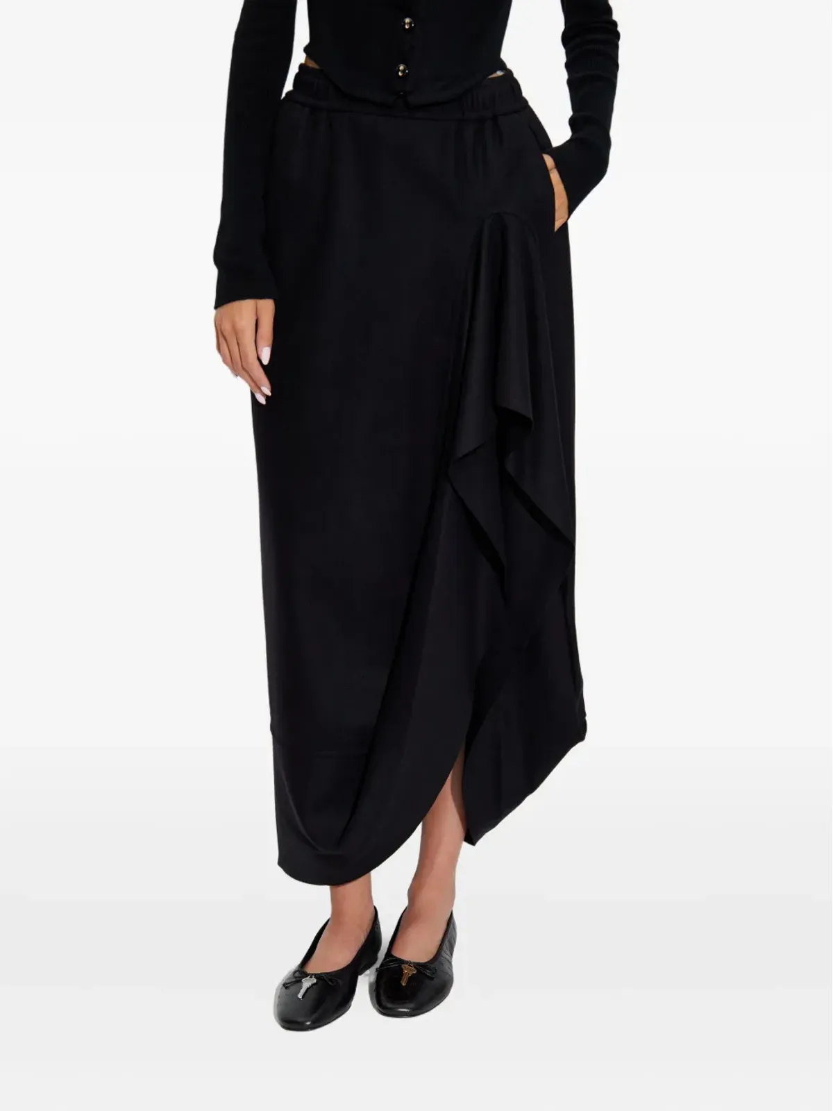 Vivienne Westwood フリルポケット付きアシンメトリースカート - Black - 画像3