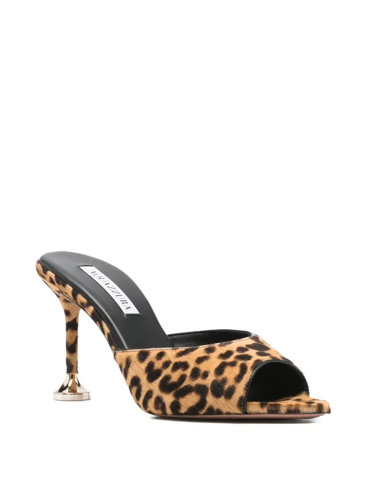Aquazzura レオパード柄ヒールミュール ブラウン - 画像2