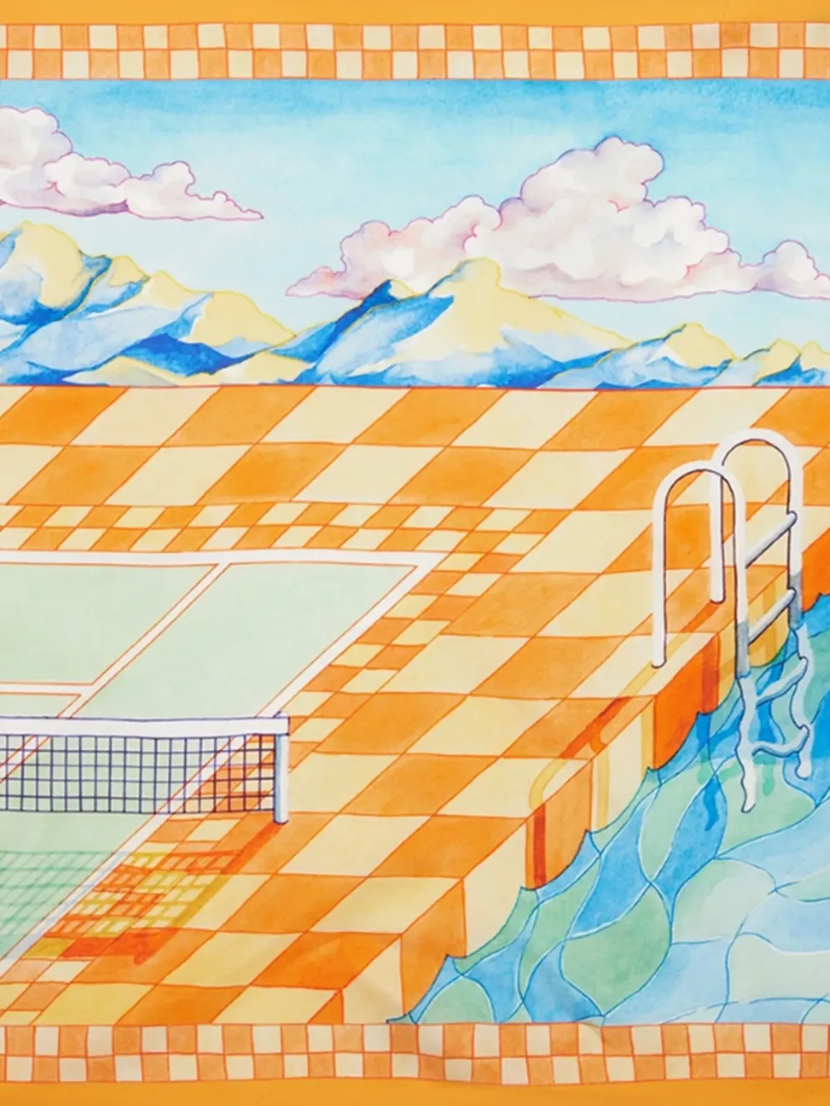 Casablanca Surreal Pool スカーフ - 画像2