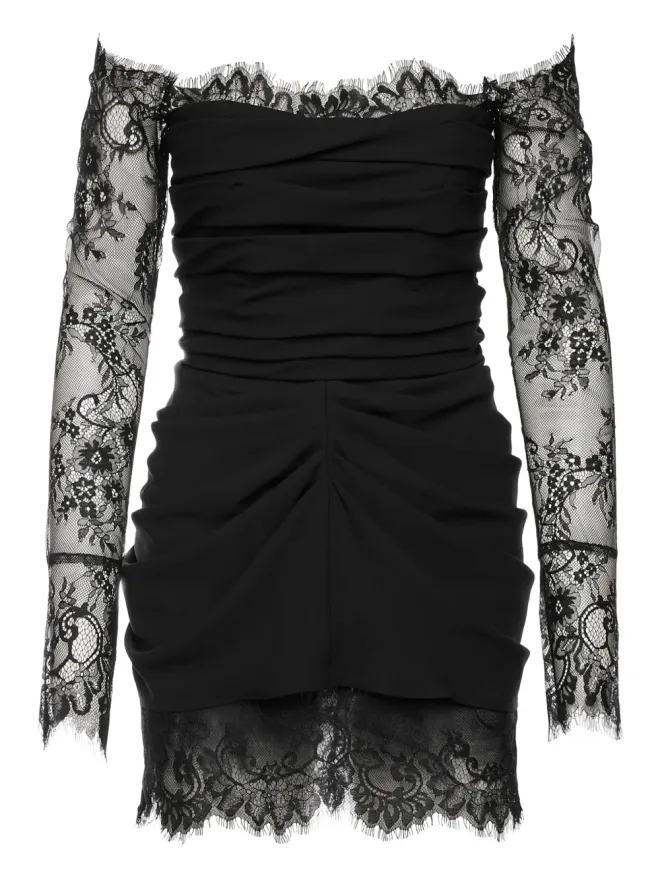 Ana Radu Ana Radu レーストリムのドレープミニドレスの商品画像