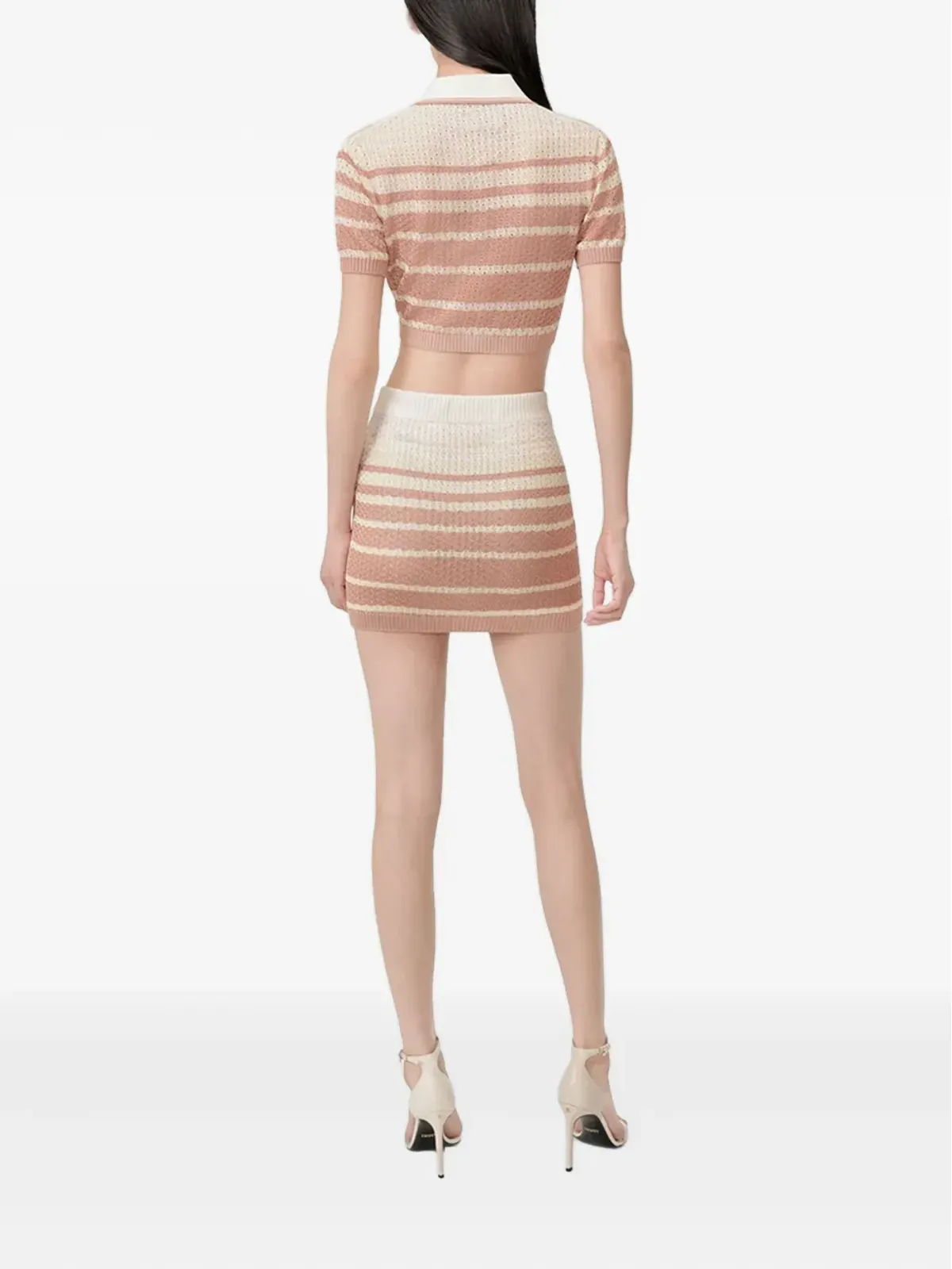 AMIRI ストライプ柄ポロネックトップ - 画像3