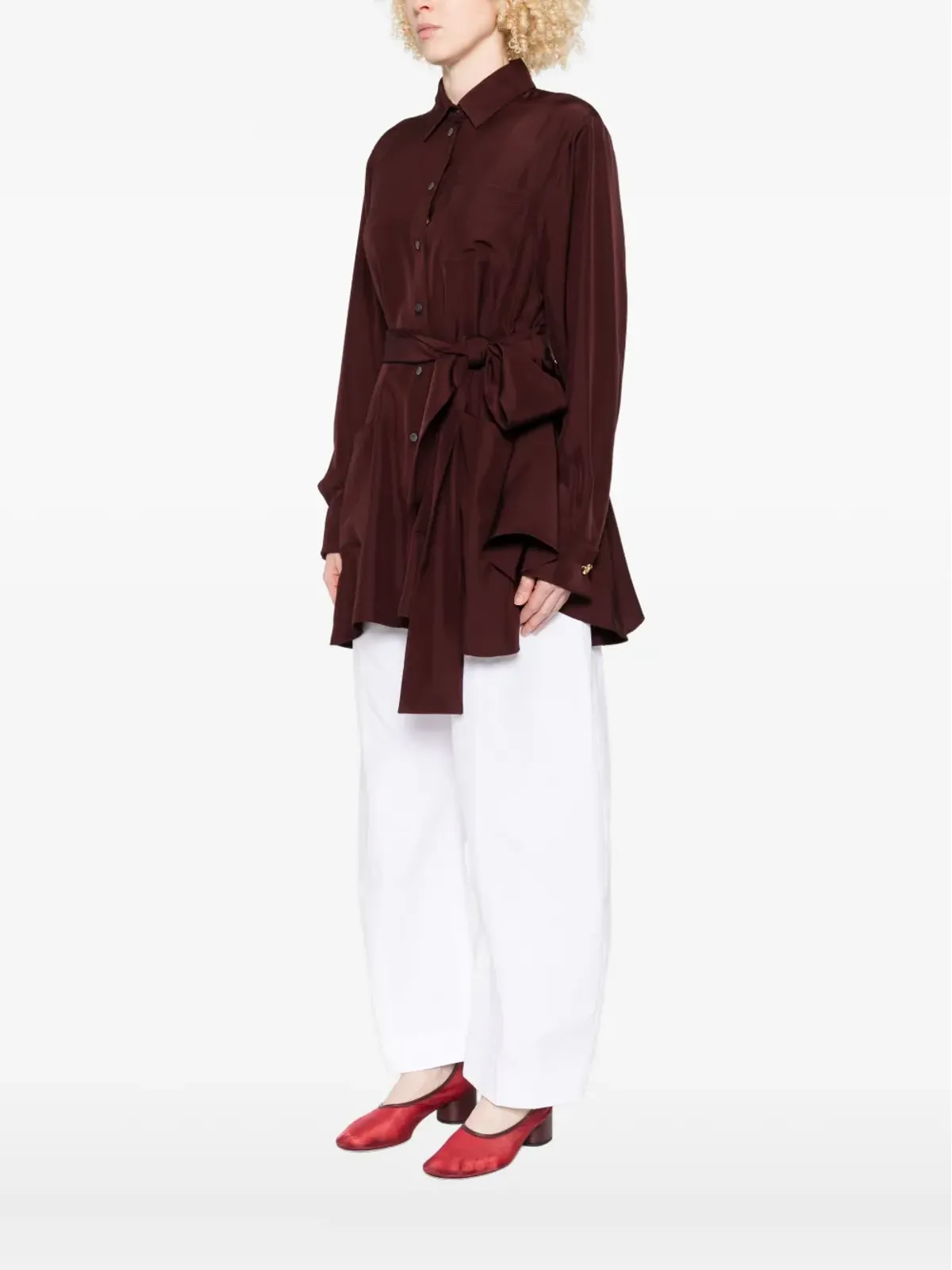 LOEWE ベルト付きポケットシャツトップス - レッド - 画像3