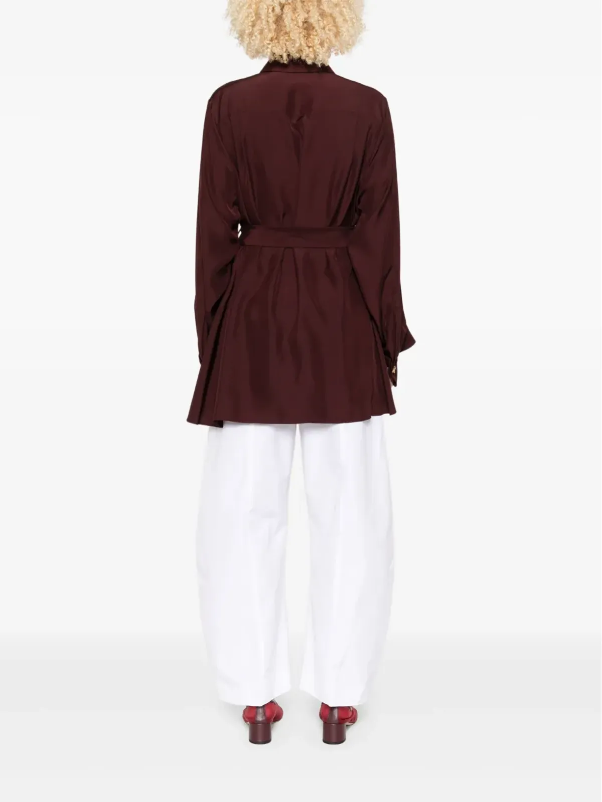 LOEWE ベルト付きポケットシャツトップス - レッド - 画像4