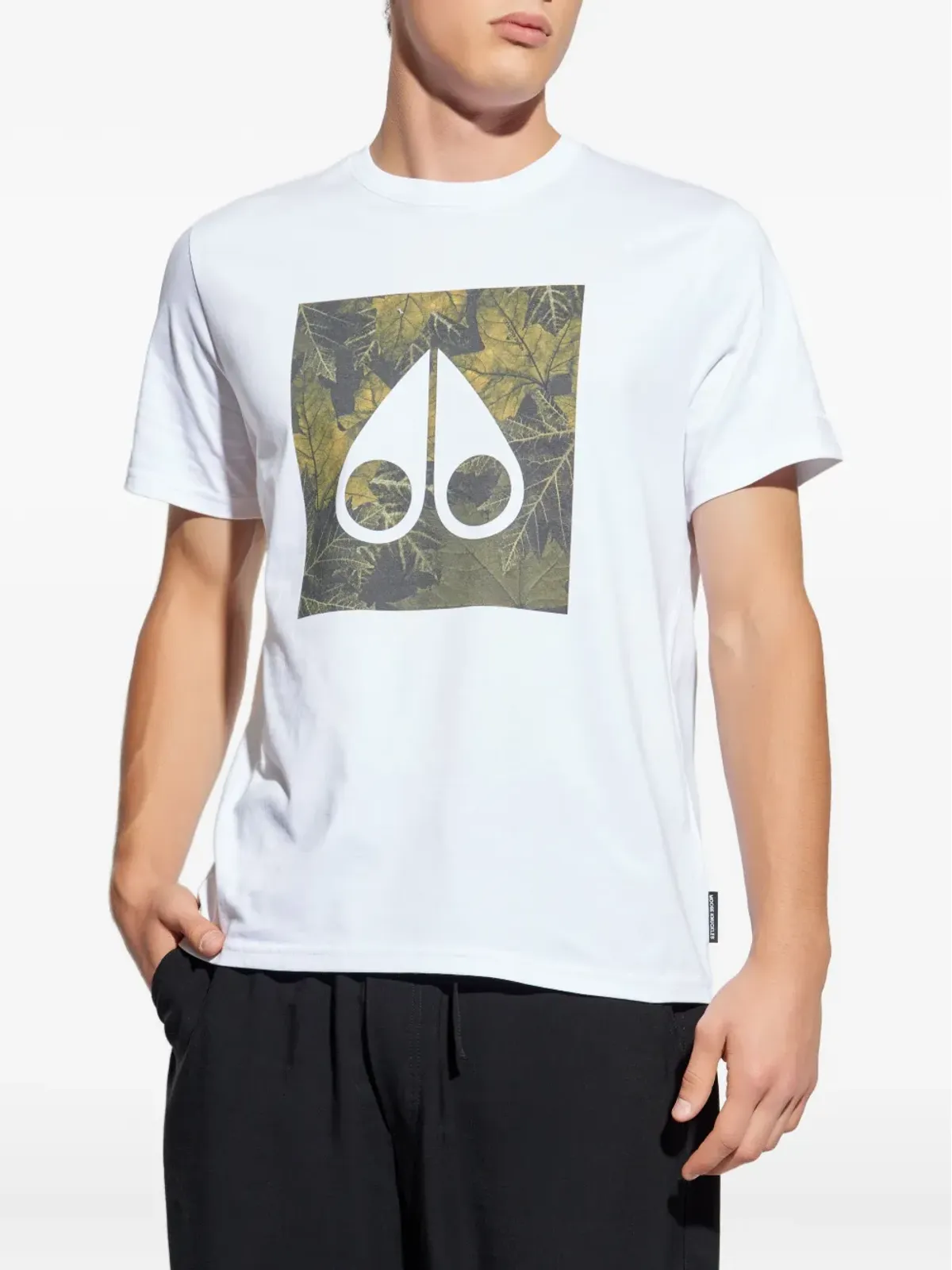 Moose Knuckles リーフプリント ロゴ Tシャツ - 画像3