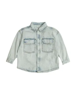 American Vintage Kids Joybird ダブルポケット デニムシャツ ブルー - サムネイル1