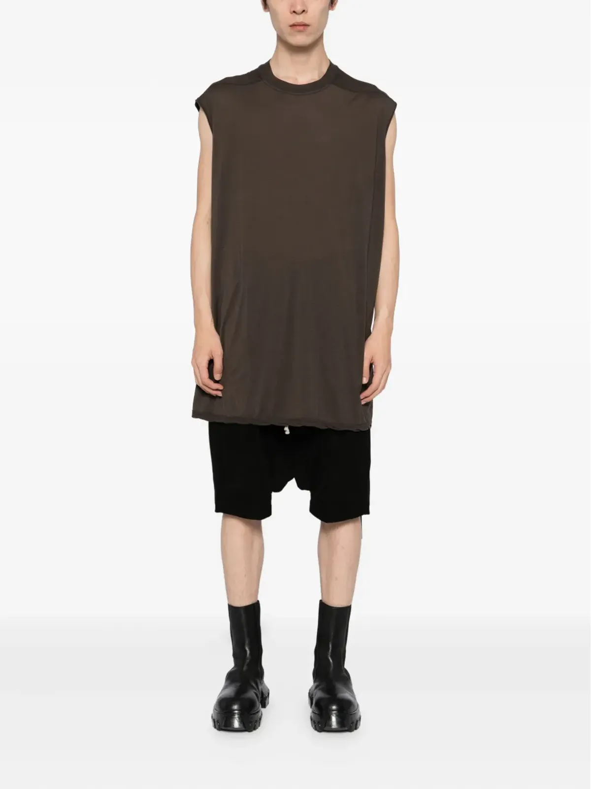 Rick Owens DRKSHDW ノースリーブTシャツ（ダークブラウン） - 画像2