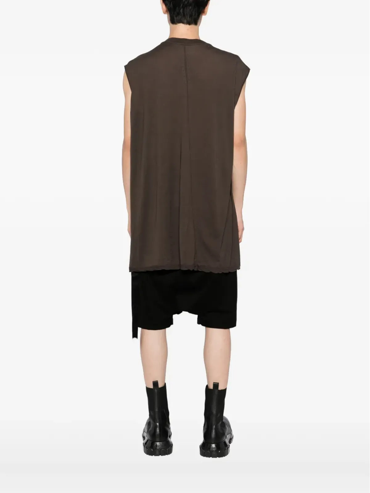 Rick Owens DRKSHDW ノースリーブTシャツ（ダークブラウン） - 画像3