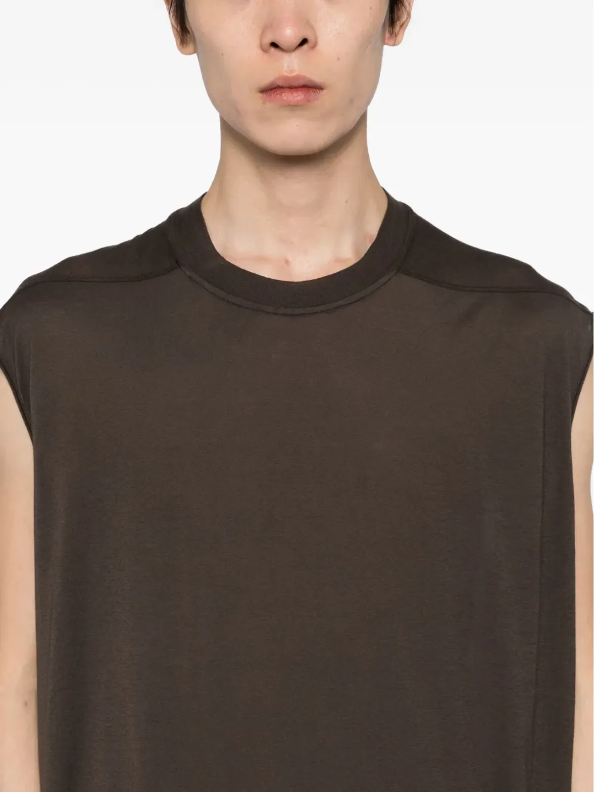 Rick Owens DRKSHDW ノースリーブTシャツ（ダークブラウン） - 画像4