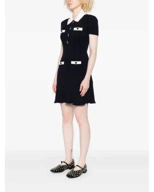 Self-Portrait 衿付きボタンディテールのミニドレス - サムネイル3