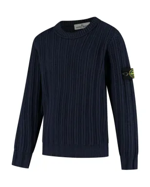 Stone Island Junior リブ編みクルーネックセーター - Blue - サムネイル2