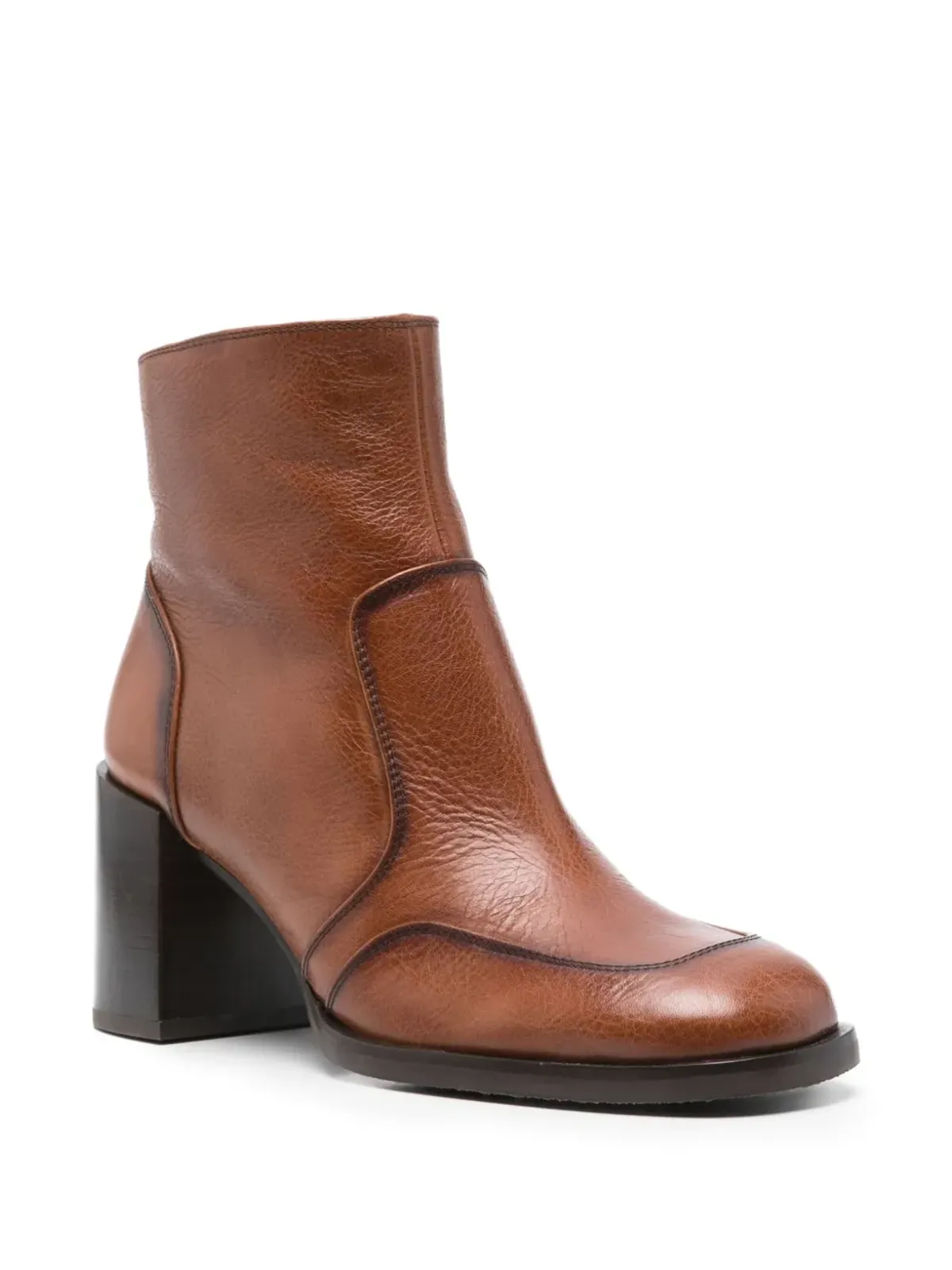 Chie Mihara 75mm leather block-heel ankle boots - Brown - 画像2