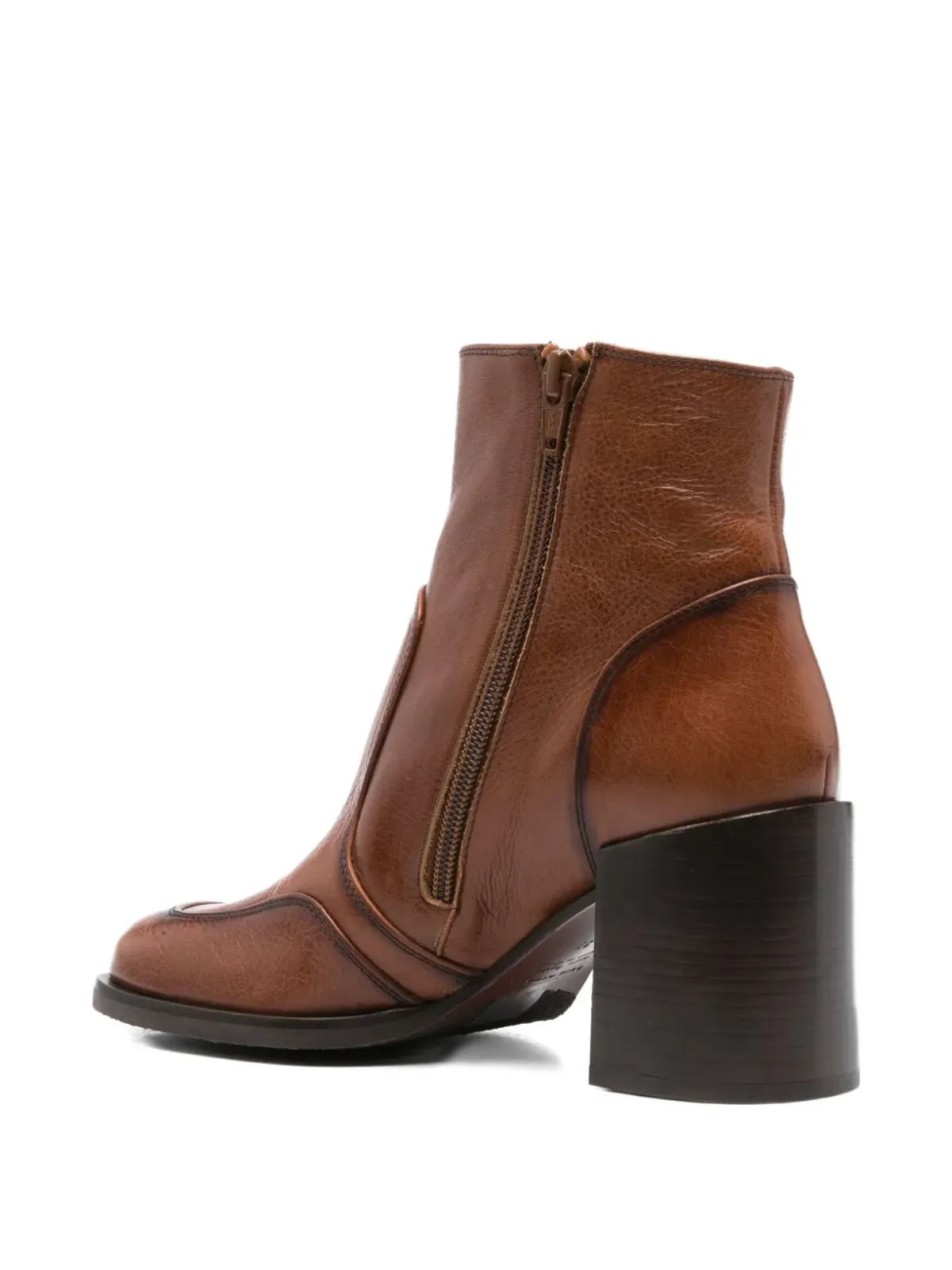 Chie Mihara 75mm leather block-heel ankle boots - Brown - 画像3